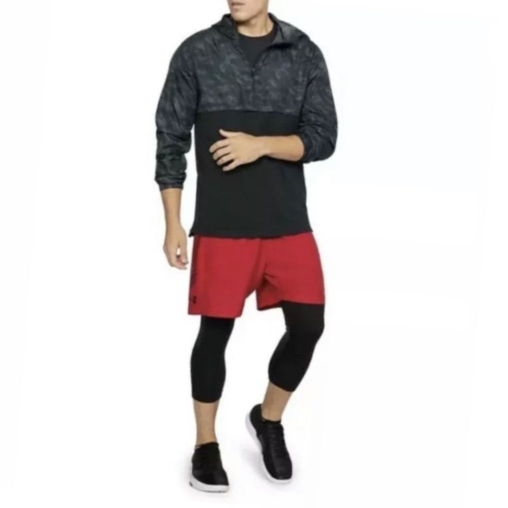 Under Armour Pullover Mens Small Fitted Camo Black Gray Quarter Zip New